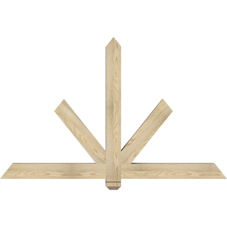 Ekena Millwork Kennewick Rough Sawn Timber Gable Bracket, Douglas Fir, 60"W x 38"H x 4"D x 4"F, 15/12 Pitch GBW060X38X0404KEN00RDF